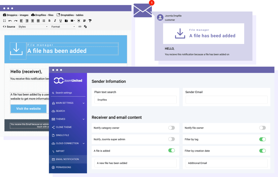 Email notification on file download