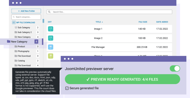 Limit the document preview by file format