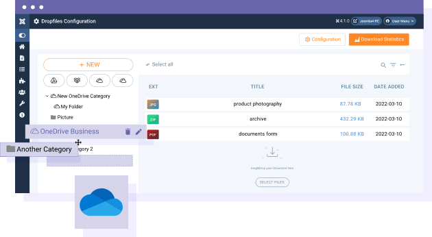 joomla-dropfiles-to-onedrive-business-synchonize-files-folders