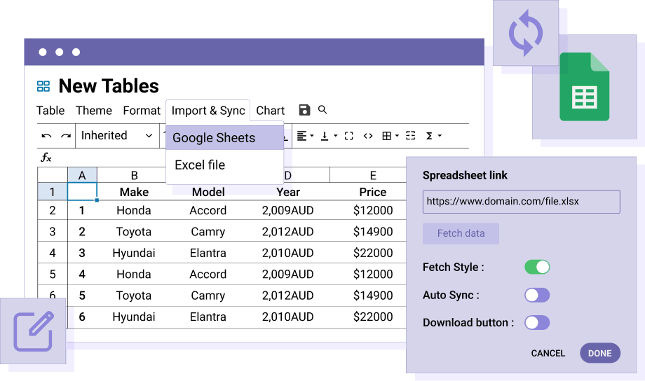 WP Table Manager import and synchronize Excel data banner