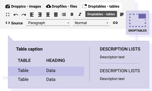 Joomla extension compatible table