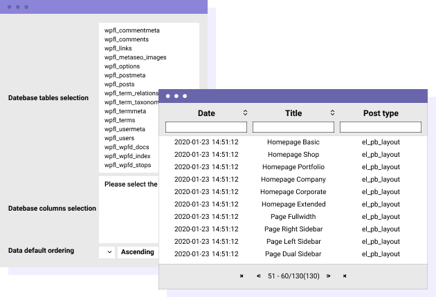 Joomla tables from database