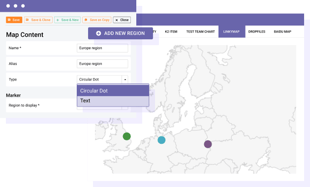 Vector Maps with Markers