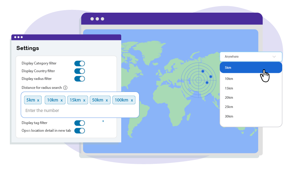 Use custom radius search with Google Maps Store Locator