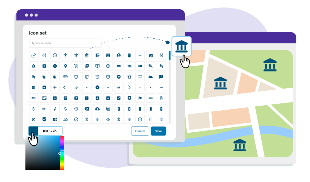 Customizable Google Maps SVG icons for your locations