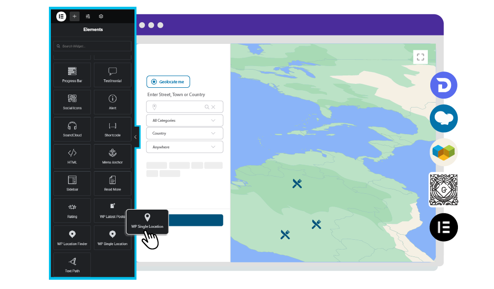 Main page Builder map blocks