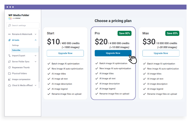 Affordable image AI optimization for WordPress