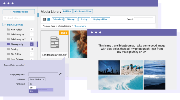 Embed PDF from Amazon S3 bucket in the WordPress content