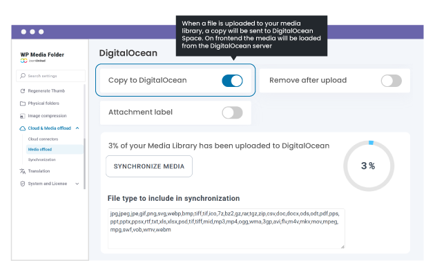 Offload automatico dei media di WordPress su DigitalOcean