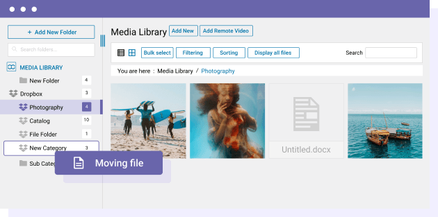 Move media from WordPress to Dropbox