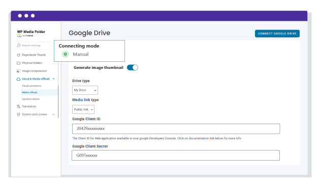 How to easily connect Google Drive to the media library?