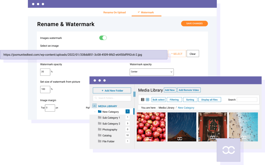 Image Watermark to WordPress Media Folders