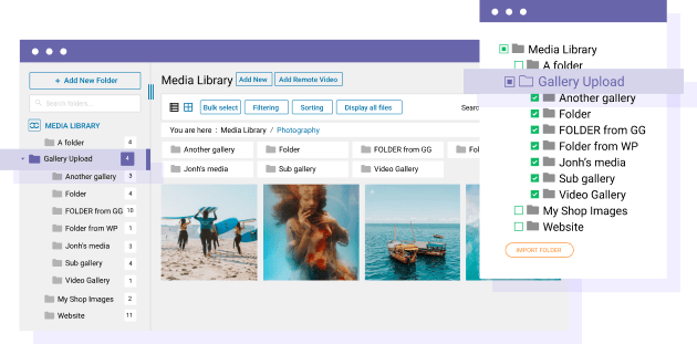 Import media files and folder structure