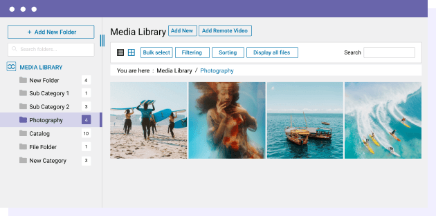 WP admin access all media