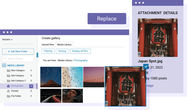 Replace a media in DIVI content