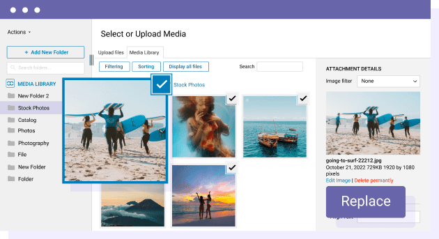 Replace a media in WPBakery content
