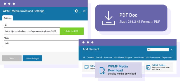 The download media button for WPBakery Builder