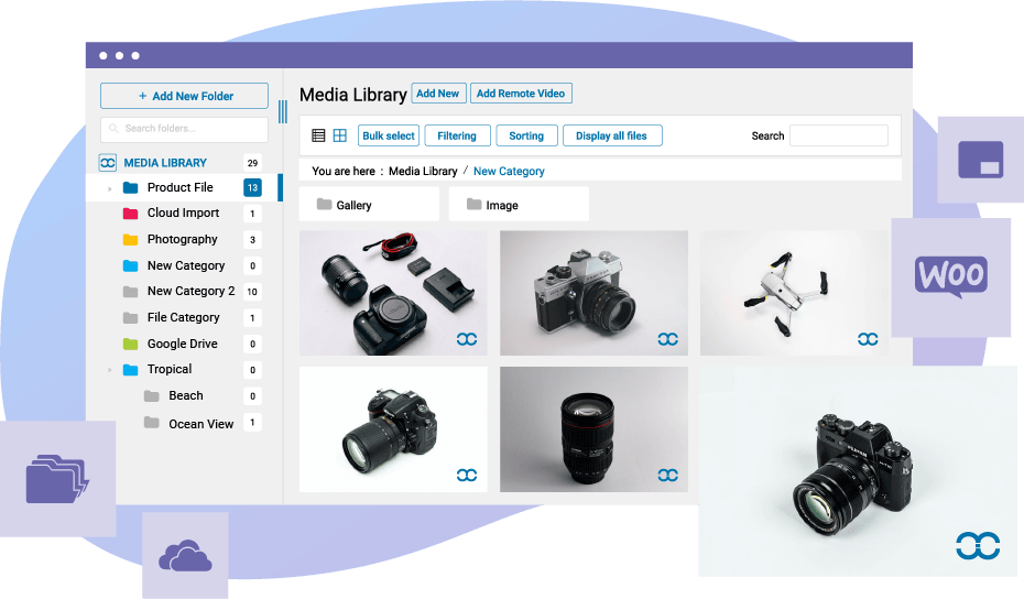 Organize your media library with folders