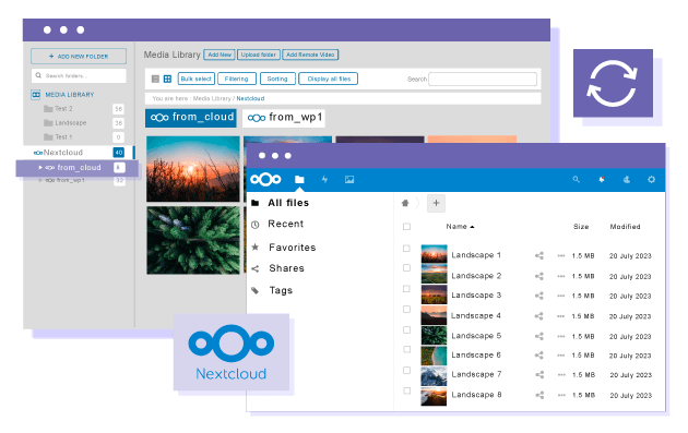 Nextcloud to WordPress & WordPress to Nextcloud synchronization