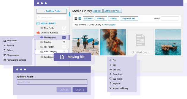 Manage OneDrive Business Files and Folders from WordPress