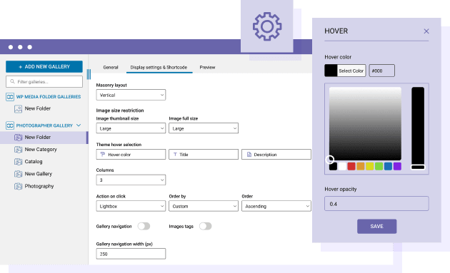 Present your galleries to customers with a stunning design