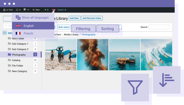 Filter and sort your Polylang translated media