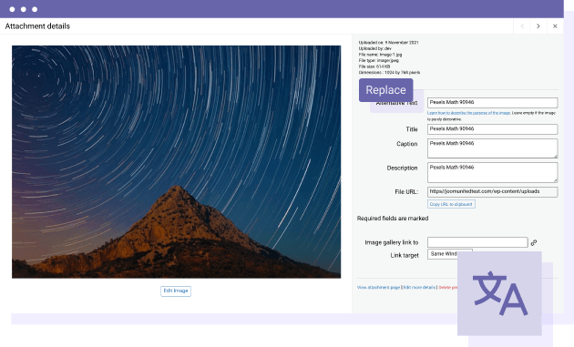 Replace a Polylang translated media