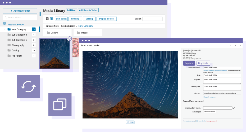 Update, Replace, Duplicate Existing Media