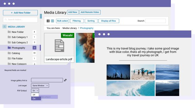 Embed PDF from Wasabi bucket in the WordPress content