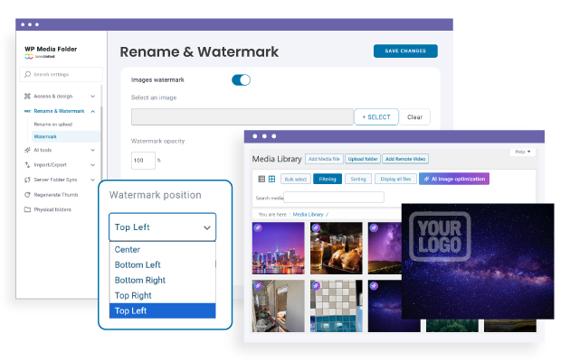 Ustaw pozycję obrazu ze znakiem wodnym