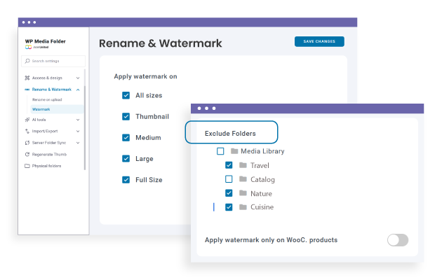 Znak wodny na wybranym folderze