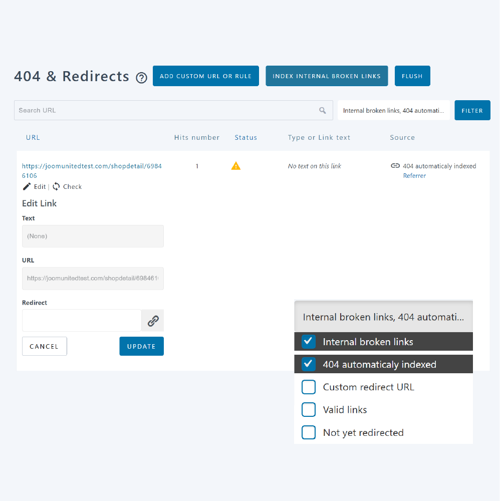 Gerenciador de redirecionamento WordPress de um clique