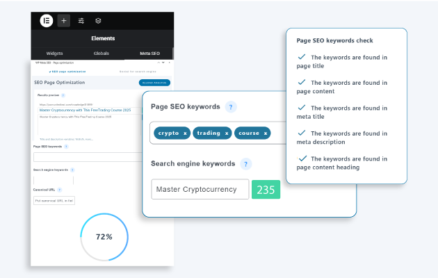 Add custom keyword check for the Elementor content