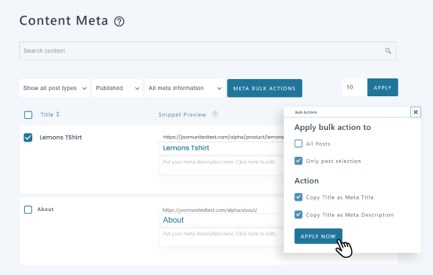 Bulk meta editor on WordPress