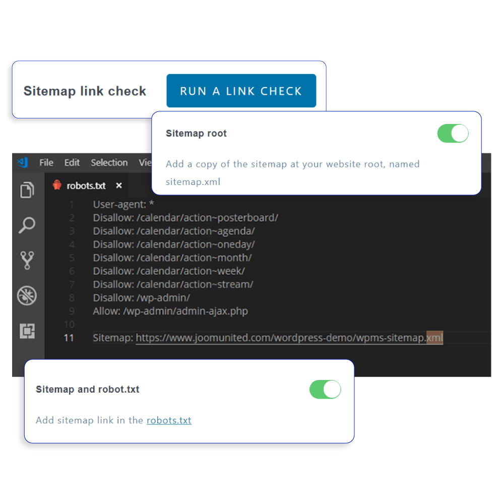 Recursos adicionais do mapa do site