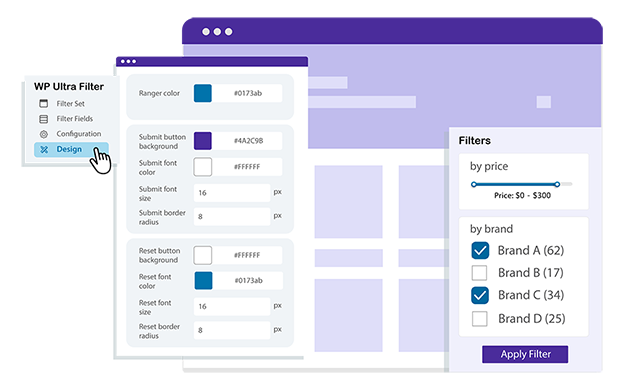 Customizable filter design & layout