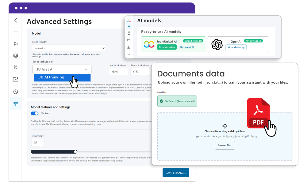Train your assistant with your WordPress data