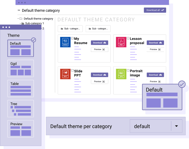 Default file download theme setup