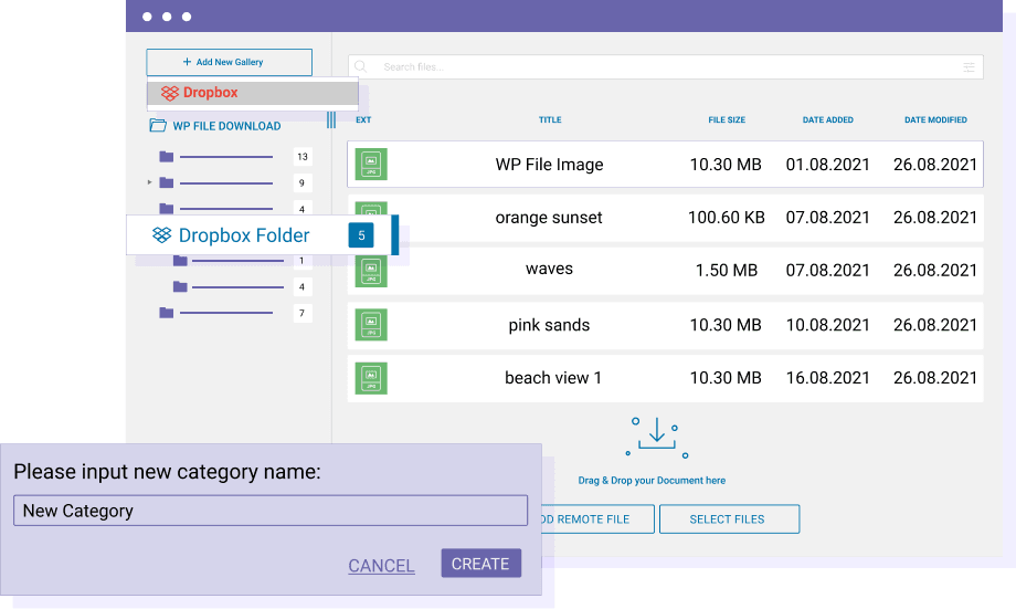 A WordPress folder = a Google Drive folder