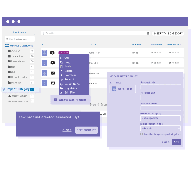 Sell WooCommerce, Dropbox digital downloads