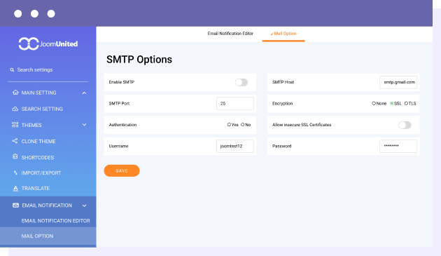 Customize WordPress mail sending options