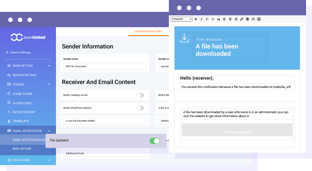 Notification when a file is downloaded by a user
