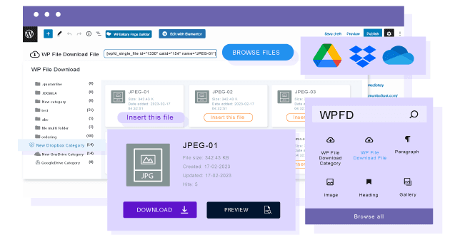Wstaw pliki z Google Drive, OneDrive i Dropbox w Gutenberg