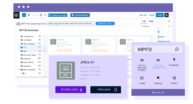 Załaduj pojedynczy plik do pobrania w Gutenberg