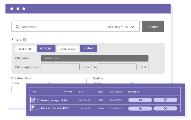 File search results preview and ordering in WordPress