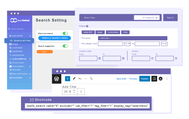 Search in file content with full-text, pre-indexed search