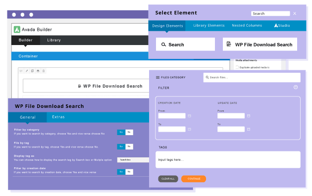 Add a file search engine in Avada Fusion builder