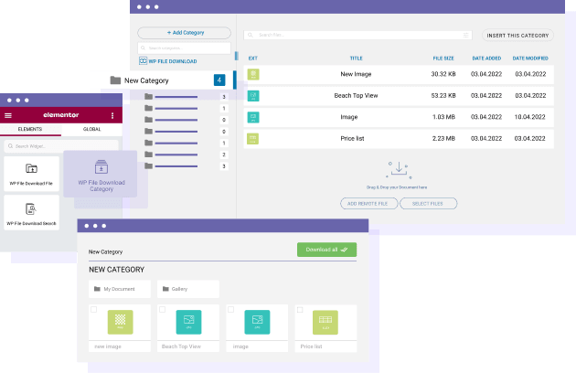 Elementor file manager