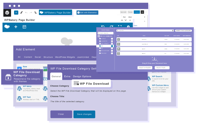 Load and manage file categories in WPBakery