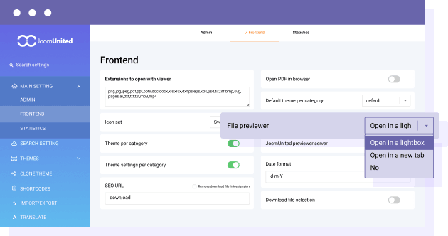 Preview files with JoomUnited dedicated file previewer